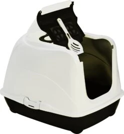 Moderna Kattenbak Flip Cat Jumbo Zwart / Wit 43,9 X 57,6 X 41 Cm -Beeztets Winkel 5412087015696 3