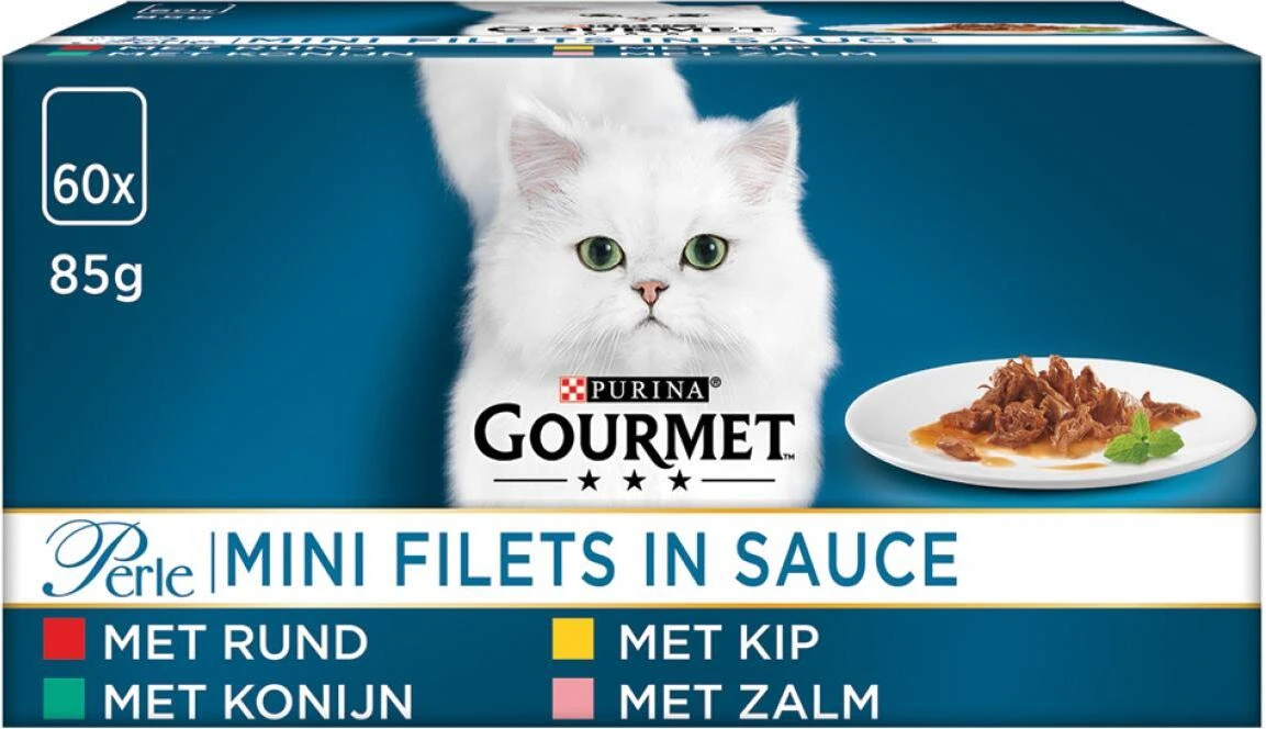 Gourmet Kattenvoer Perle Mini Filets In Saus Adult 85 G 60 Stuks 1 Gourmet Kattenvoer Perle Mini Filets In Saus Adult 85 G 60 Stuks